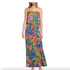 SUGARLIPS BUNDLE -Tropical Floral Sleeveless Crop Top & High Waisted Maxi Skirt